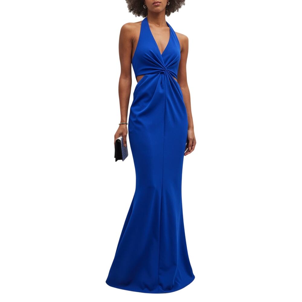 One33 Sleek Cobalt Halter Cutout Dress Size 0 NWT